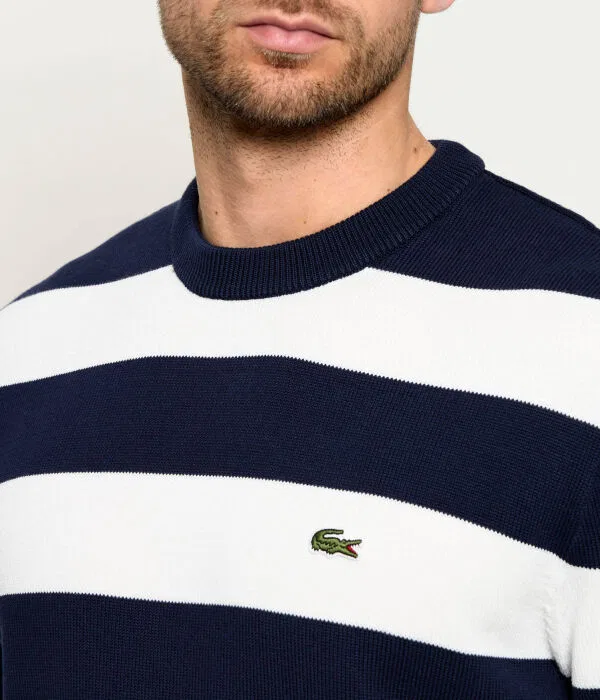 Мужской пуловер хлопковый Relaxed Fit Maglione Lacoste, Blu Marino — фото 4