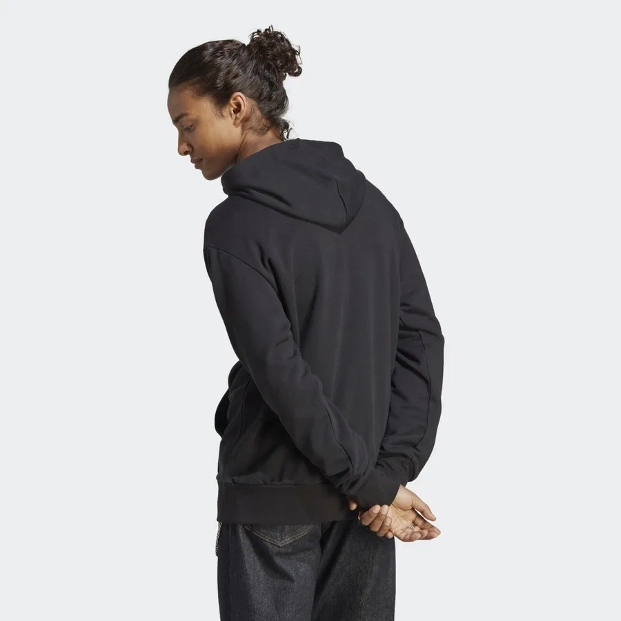 Худи с капюшоном из футера с логотипом Essentials French Terry Big Logo adidas, Черный — фото 2