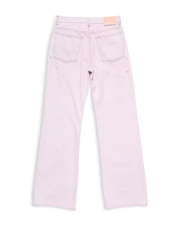 Женские джинсы с широкими штанинами 2021F Mid Rise Wide Leg Jeans Acne Studios, розовый — фото 2