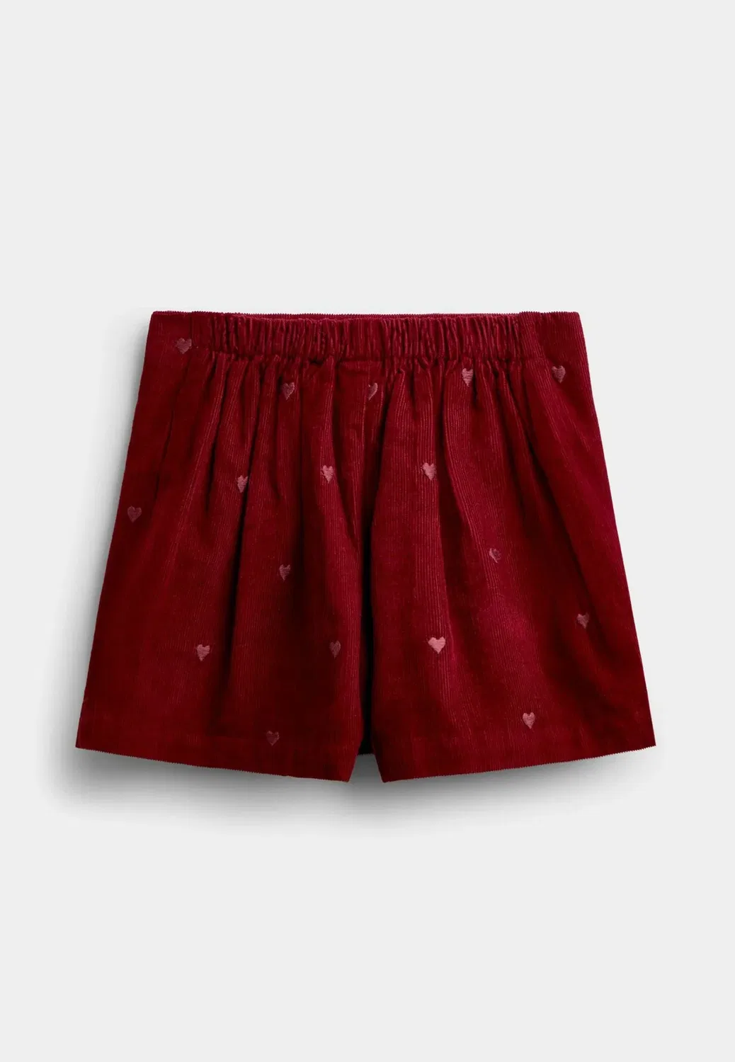 Шорты-Юбка из вышитого шнура Jojo Maman Bébé, Burgundy Red Heart — фото 2