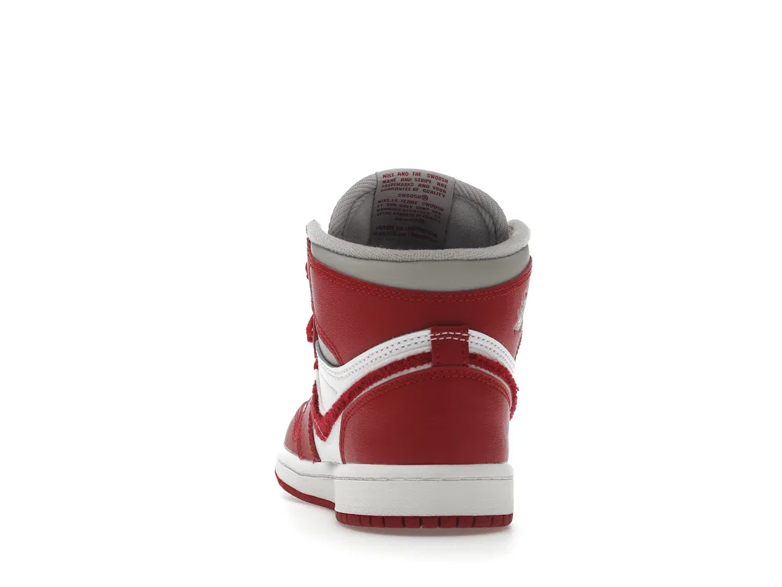 Детские кроссовки с кожаным верхом Jordan 1 Retro High OG Jordan, Light Iron Ore/Varsity Red-Sail — фото 4