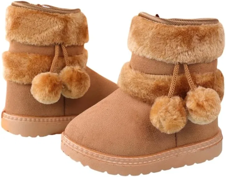 Детские зимние ботинки для девочек с флисовой подкладкой Hhhchpm, Khaki