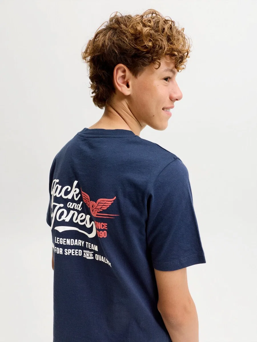 Детская футболка 'JJLEGEND' темно-синего цвета Jack & Jones Junior — фото 3