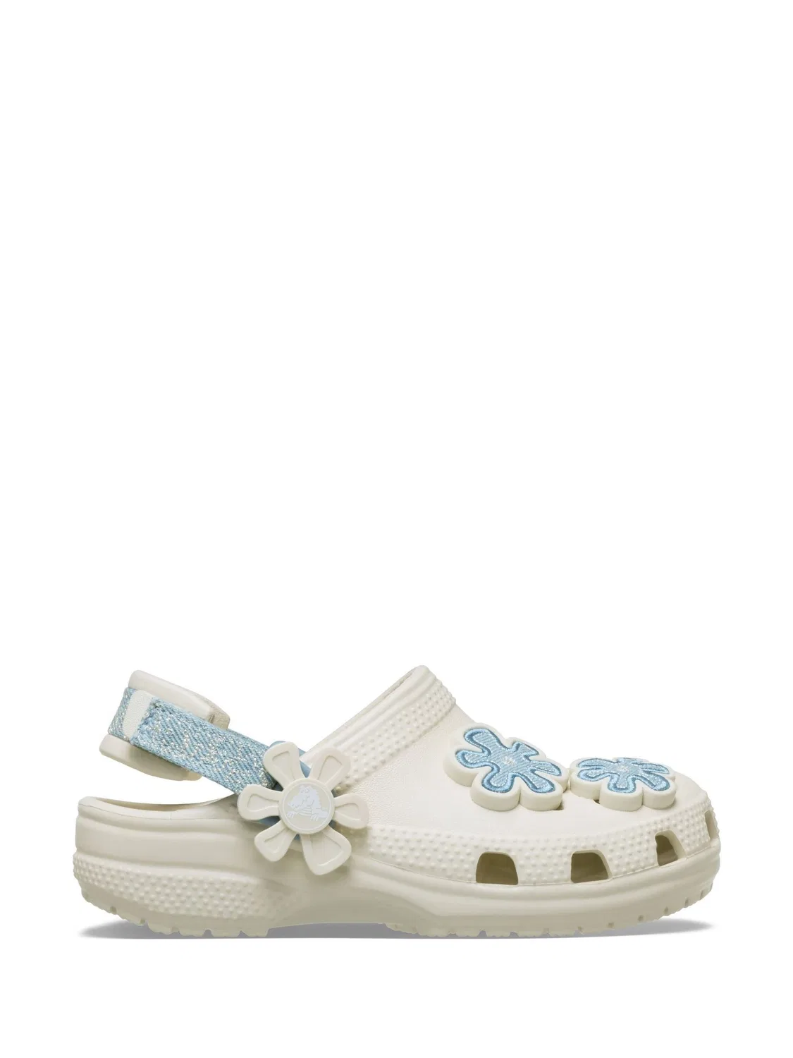 Клоги Crocs Classic Denim Flower Adjustable Backstrap, коричневый