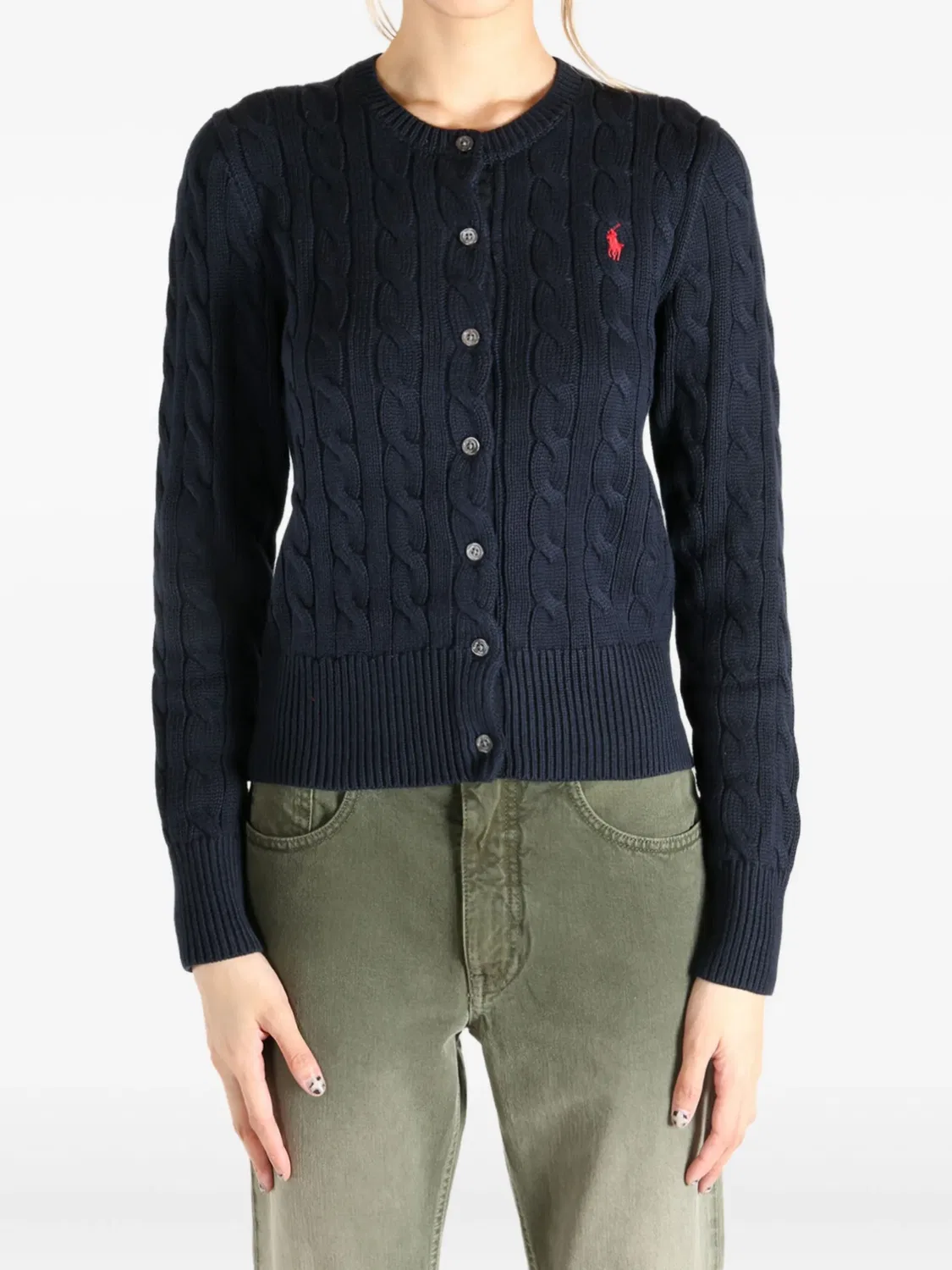 Polo Ralph Lauren Вязаный кардиган темно-синий — фото 4