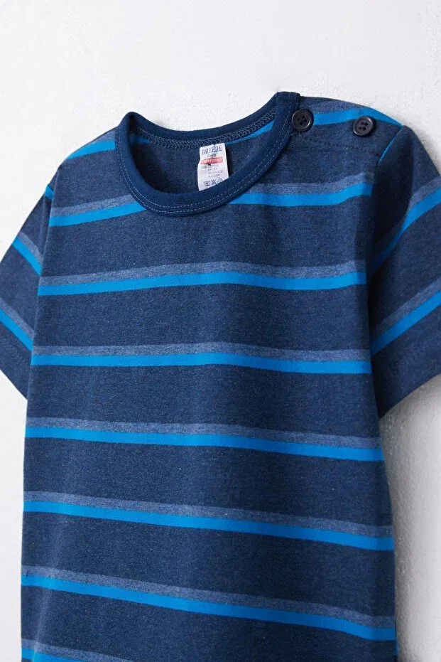 Детская футболка для мальчиков с принтом с длинным рукавом Breeze, Navy Blue Melange — фото 3