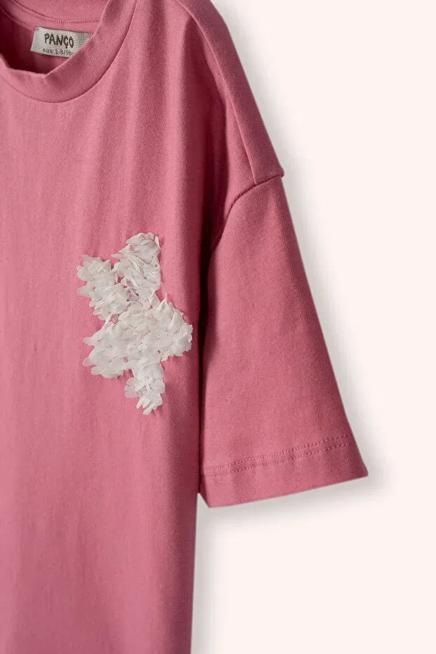 Детская футболка для девочек с вышивкой Panço, 020-Fuchsia — фото 2