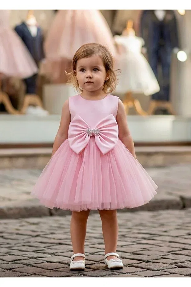 Детское платье для девочек без рукавов с лентой Miaras Baby, Pink