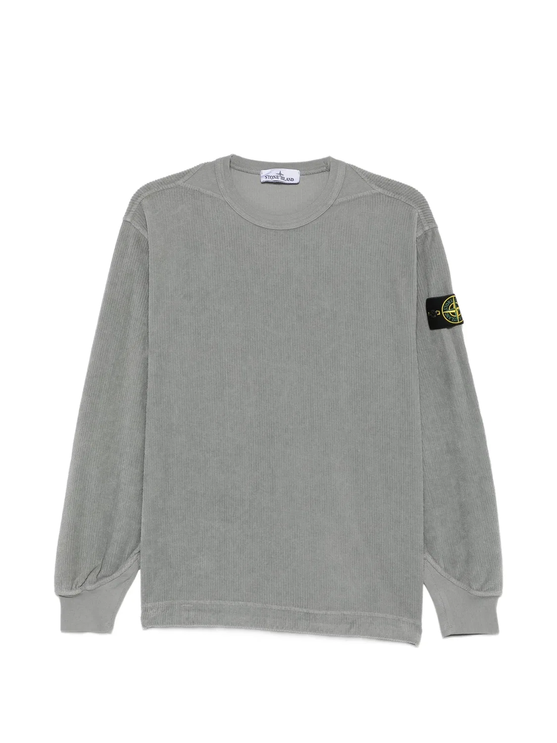 Stone Island Свитшот вельветный с нашивкой, серый