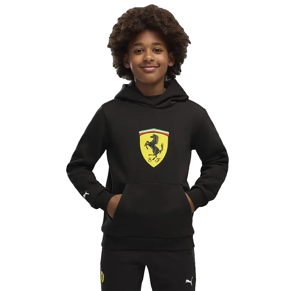 Детское худи для мальчиков с принтом Ferrari Colored Shield Puma, Black