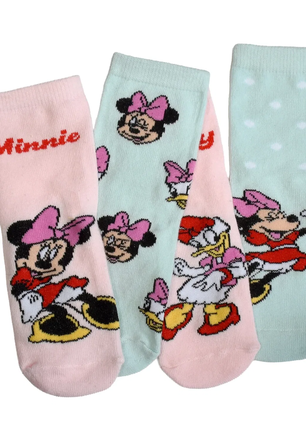 4Er pack minnie mouse daisy duck socken sneaker söckchen - socks Disney, Rosa Grün — фото 2