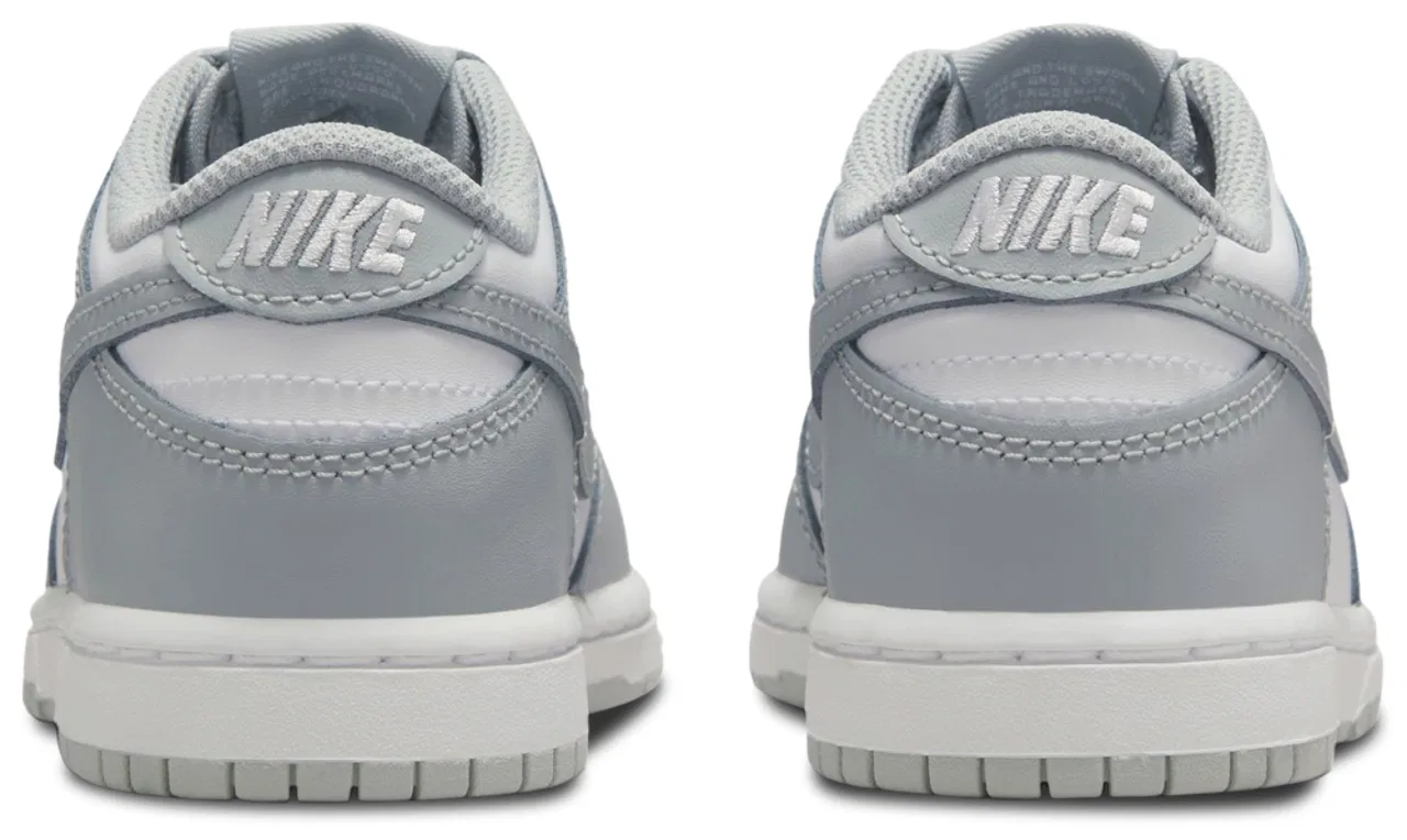 Кроссовки для мальчиков Dunk Low Nike, цвет White/White/Light Smoke Grey — фото 3