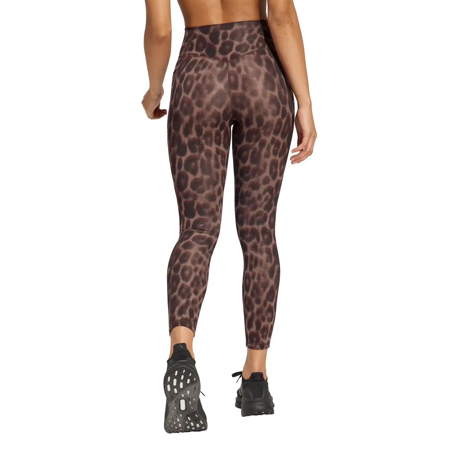 Женские леггинсы 7/8 с принтом Optime Essentials Leopard, Adidas, Braun Schwarz — фото 3