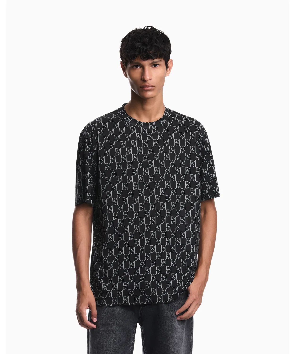 Мужская футболка с принтом Regular Fit Emporio Armani, Navy