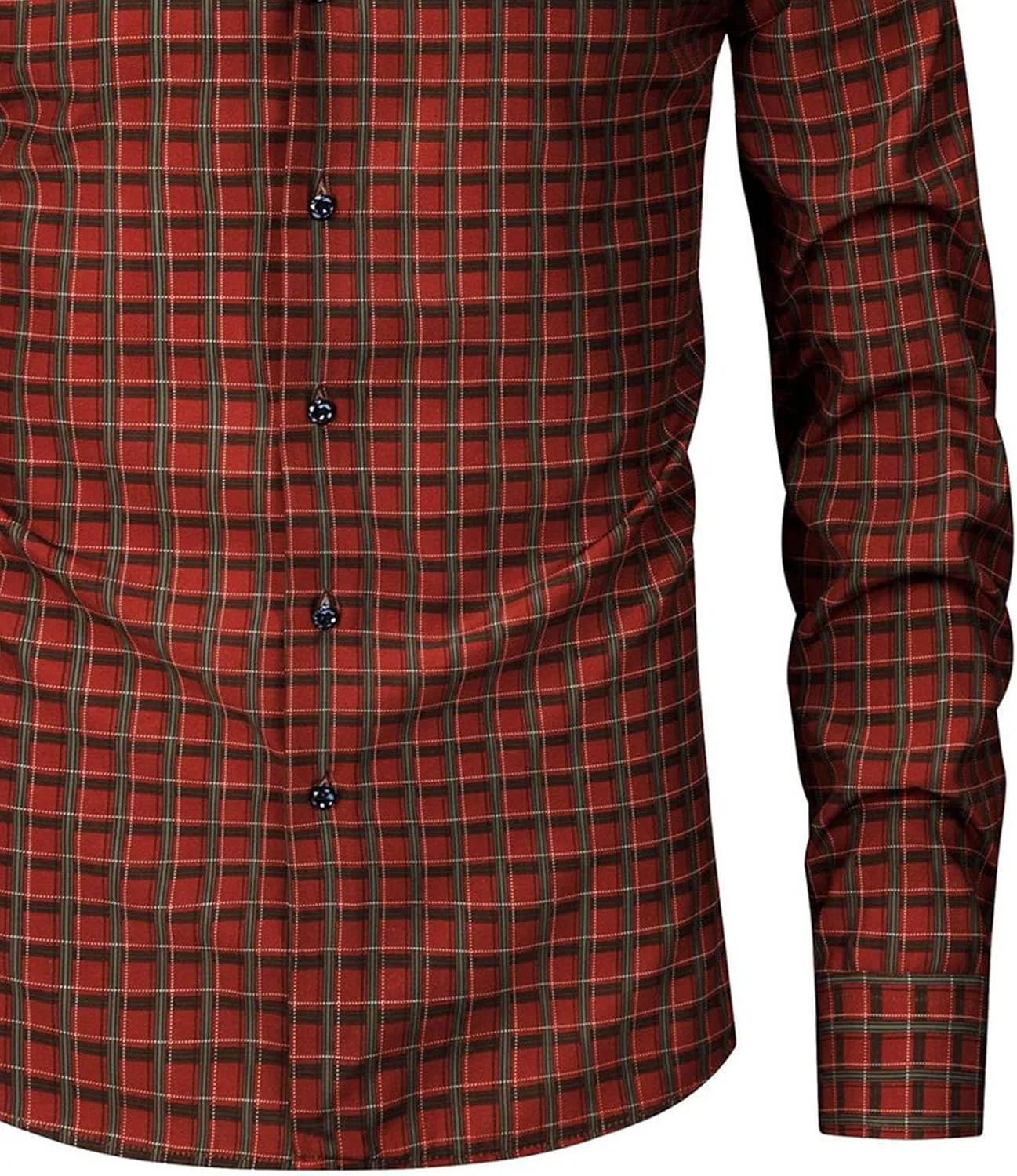 Мужская рубашка с длинным рукавом, Slim Fit, красный — фото 4