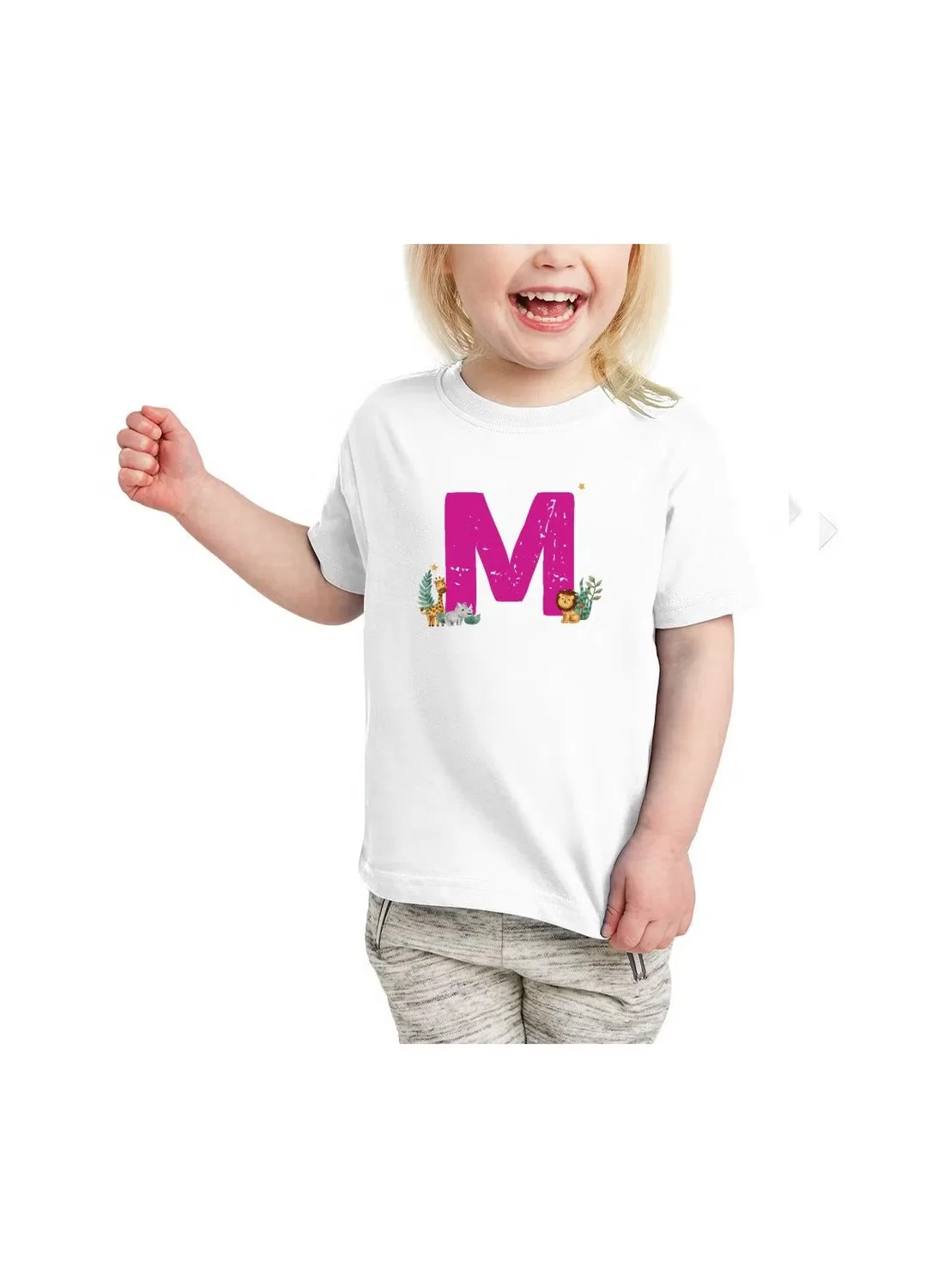 Футболка с принтом алфавита Printshop4Me, мультиколор