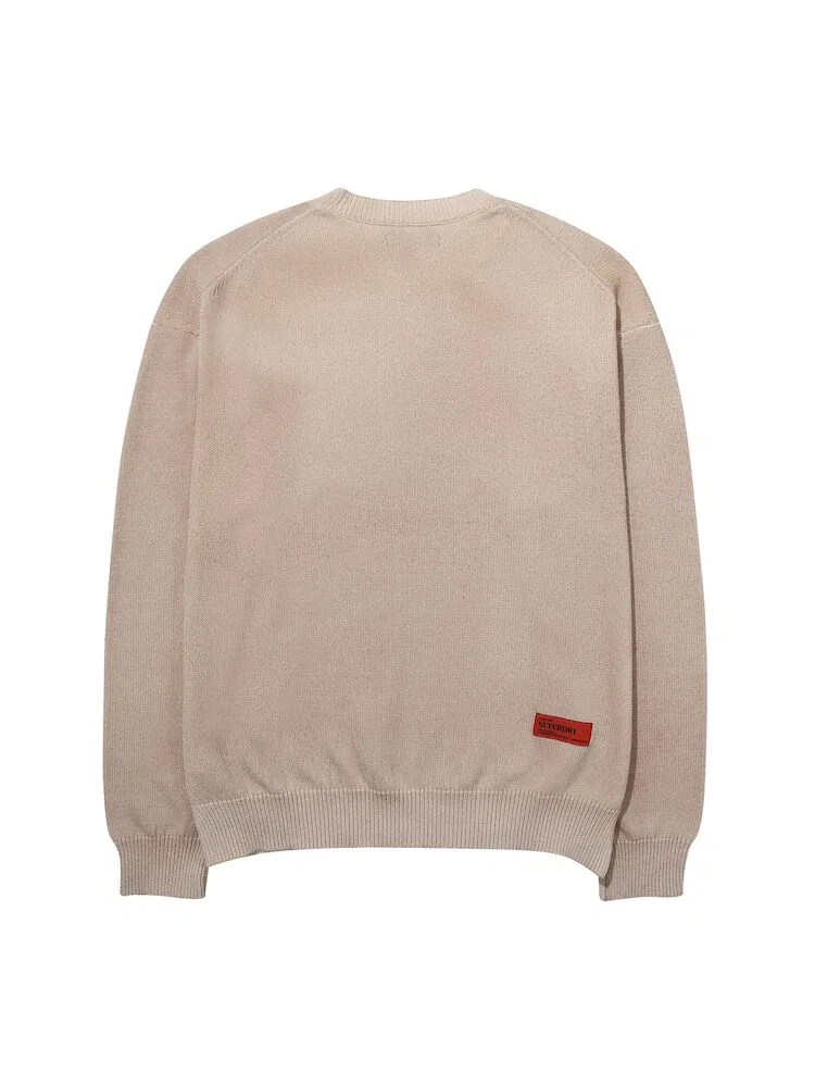 Свитер хлопковый стираемый, модель Washer SUPERDRY, Beige — фото 4
