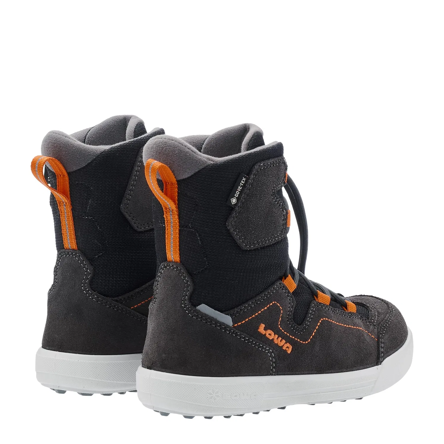 Детские ботинки для мальчиков зимние Raik 2 Gtx Hi Jr LOWA, Black Orange — фото 4