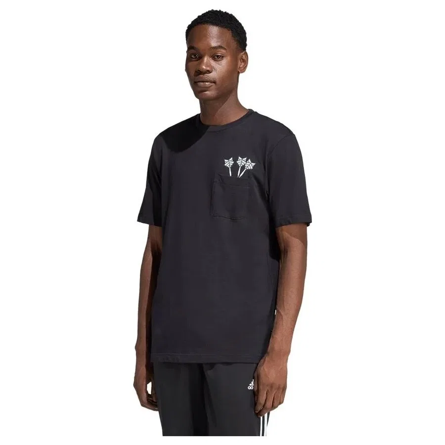 Мужская футболка с принтом Nov Dart T adidas, Черный — фото 2