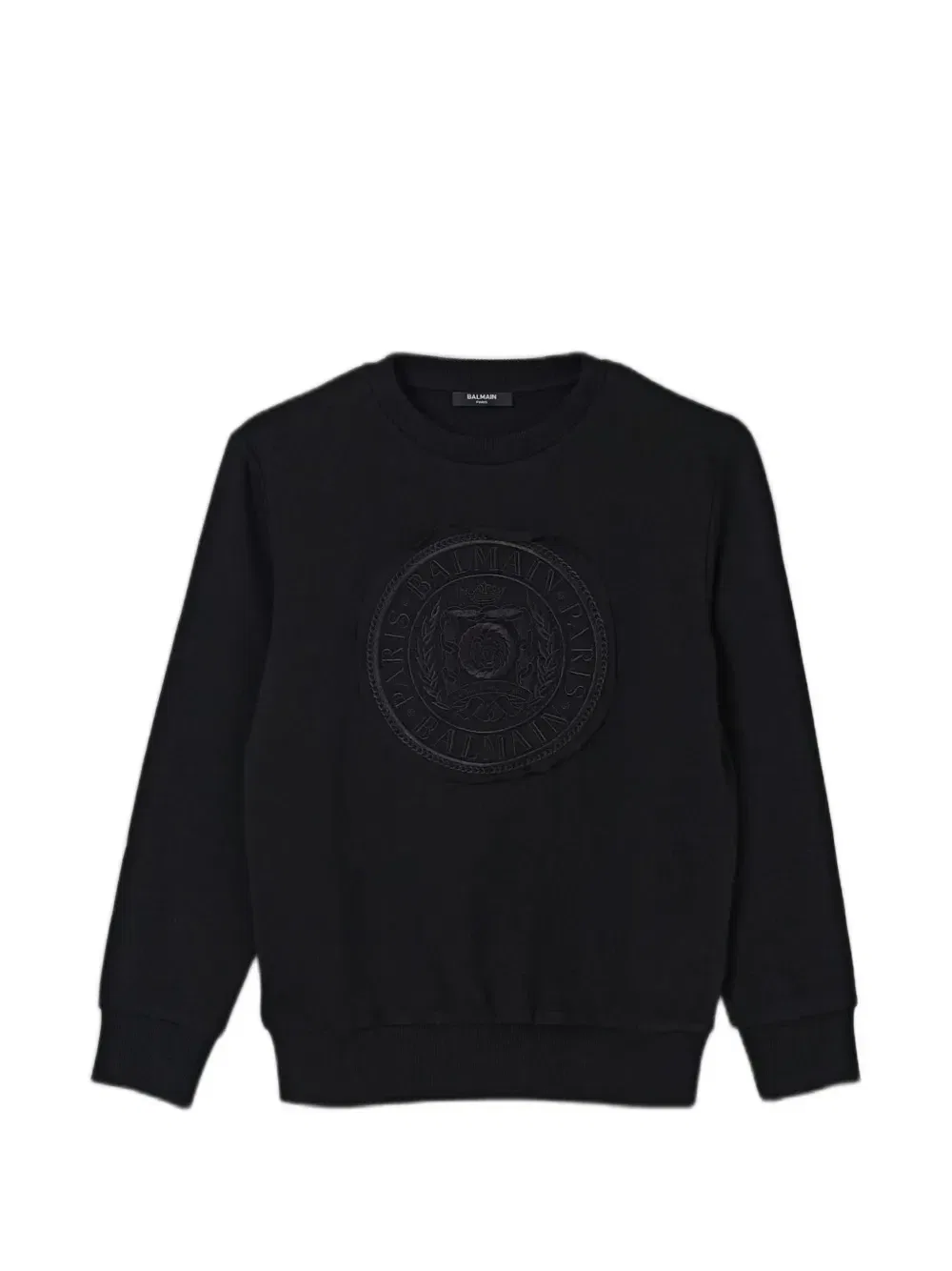 Толстовка с вышитой эмблемой Balmain Kids, черный