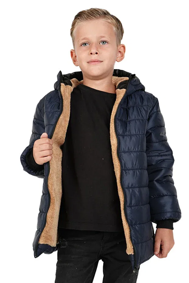 Детское пальто для девочек с капюшоном Jarmo Kids, Navy Blue — фото 2