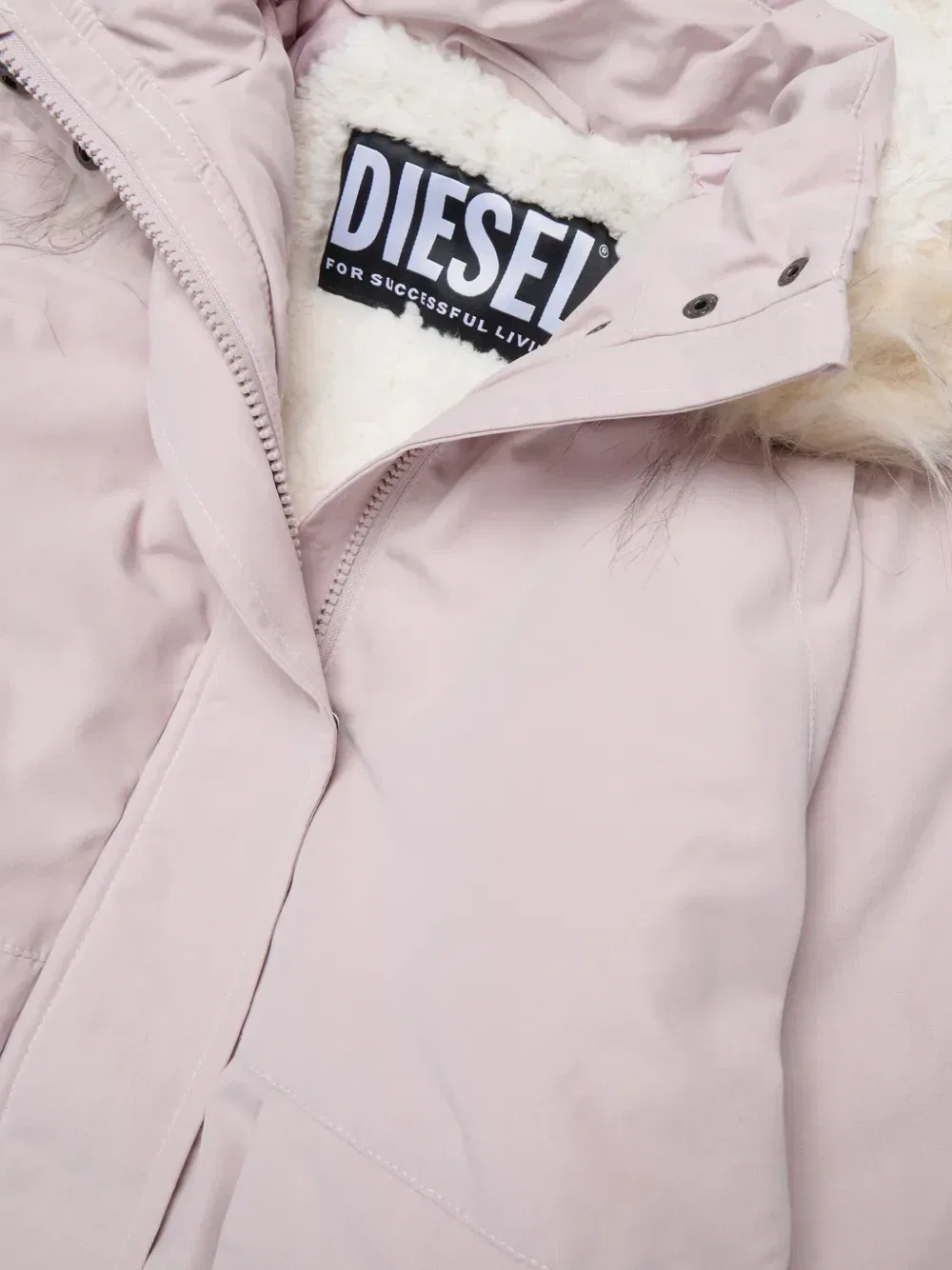 Куртка с капюшоном и отделкой из искусственного меха Diesel Kids, розовый — фото 3
