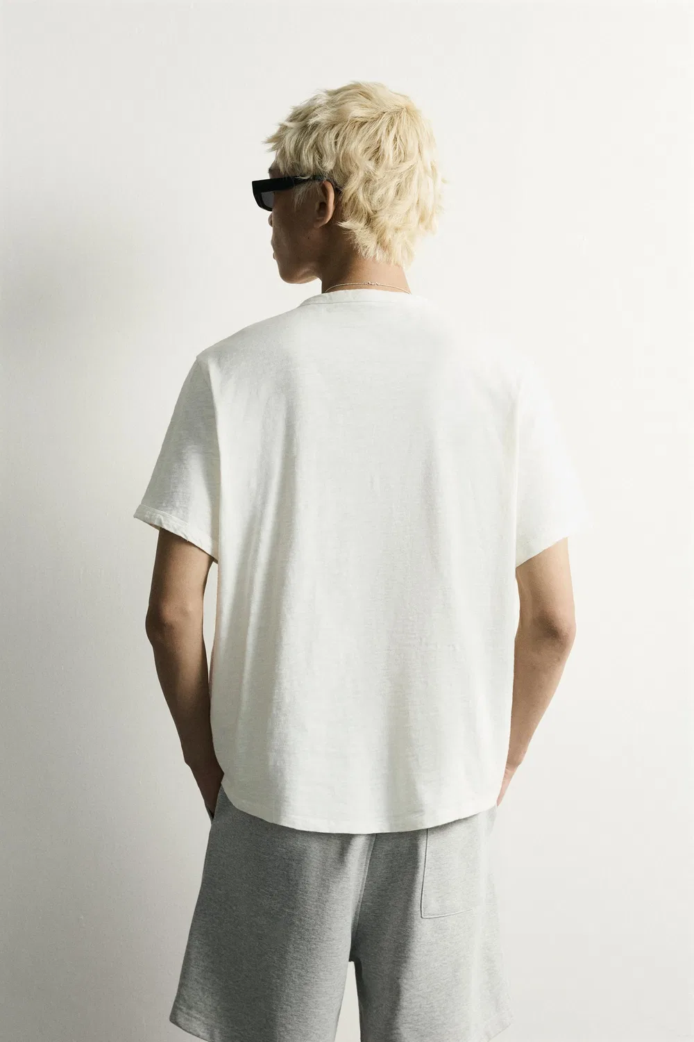 Футболка WASHED HENLEY ZARA, Light beige — фото 3