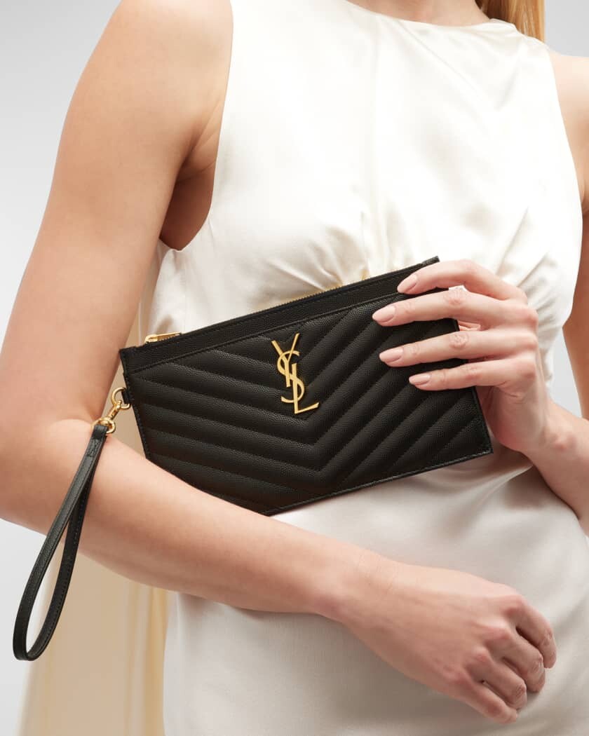 

Сумка SAINT LAURENT Large monogram pouch, черный
