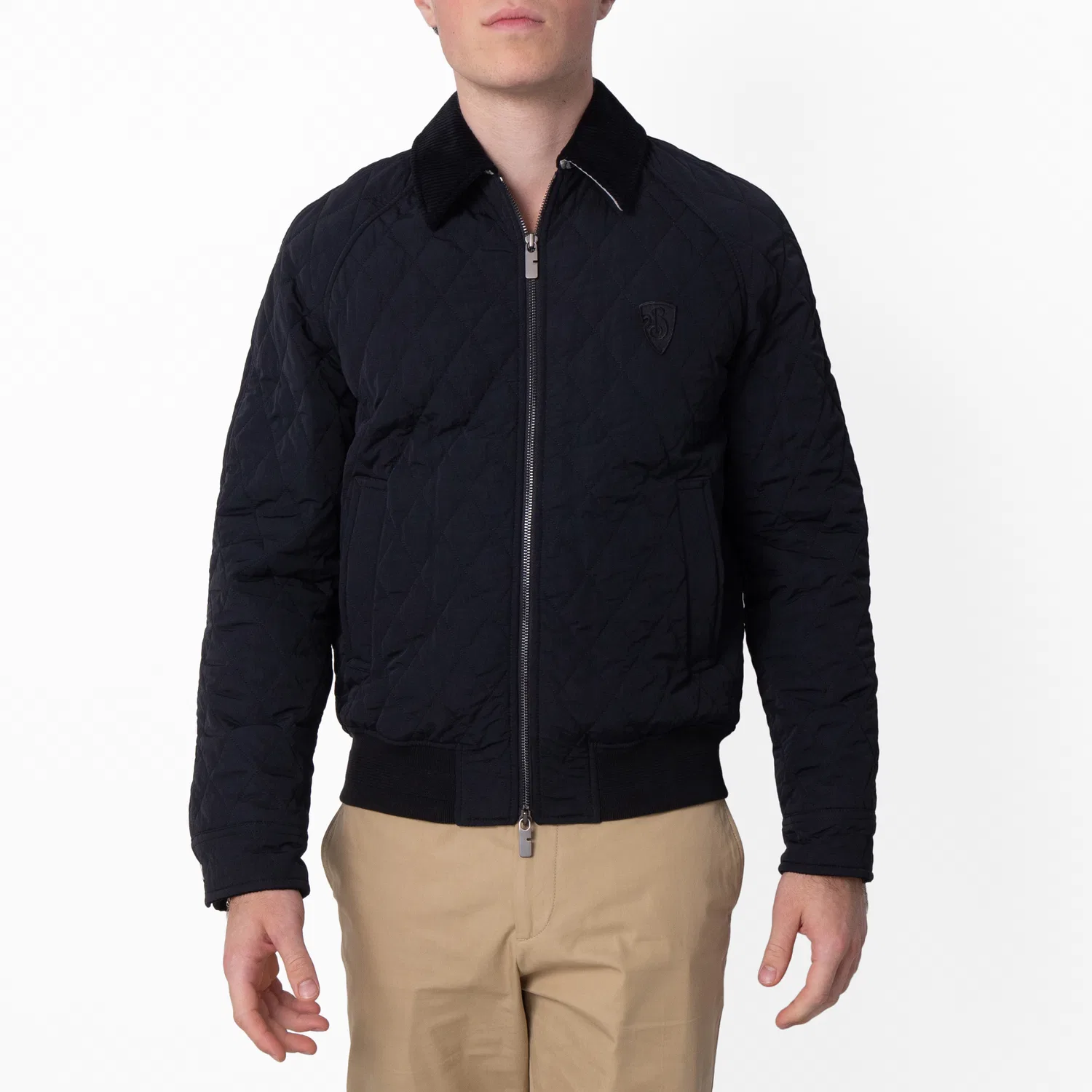 Куртка стеганая из водонепроницаемого нейлона Quilted Water-Repellent Nylon Jacket Burberry, Black/Snug Ip Check
