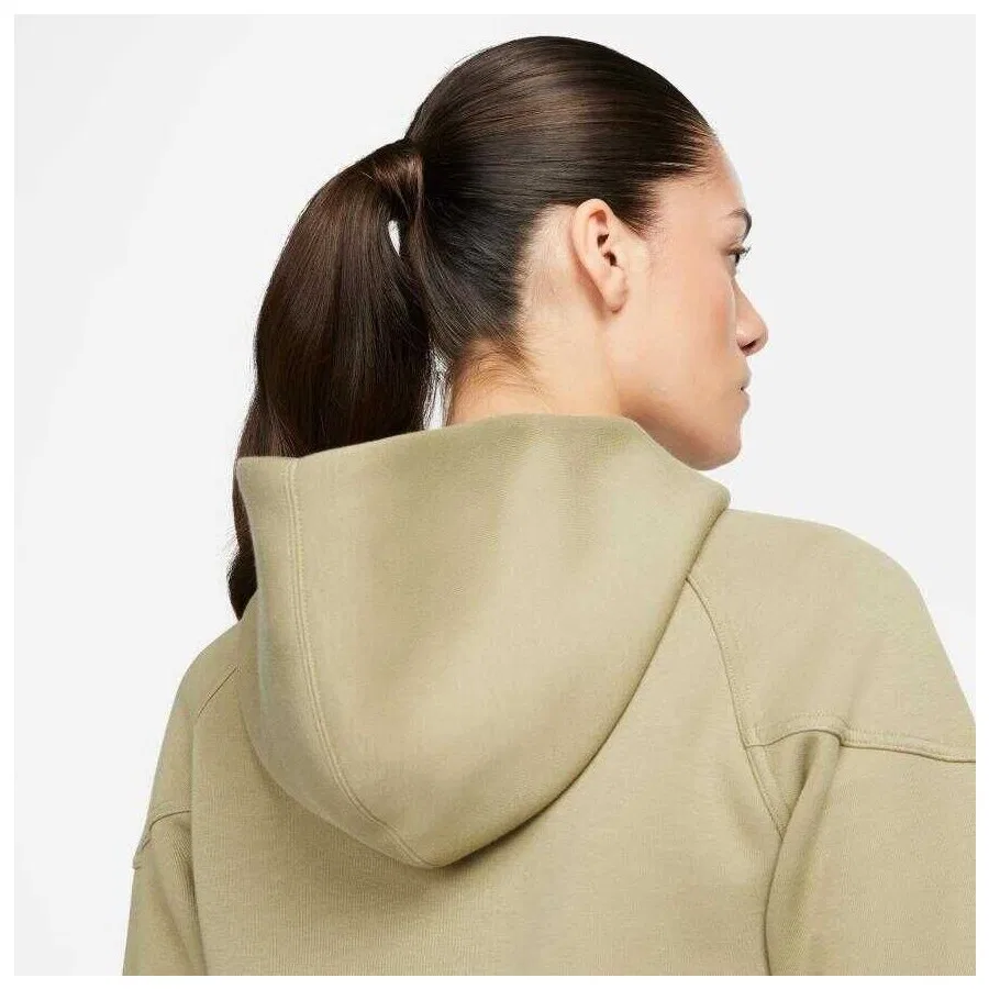 Женский свитшот с капюшоном и полной застежкой-молнией Nike Tech Fleece Full-Zip Hoodie, Хаки — фото 4