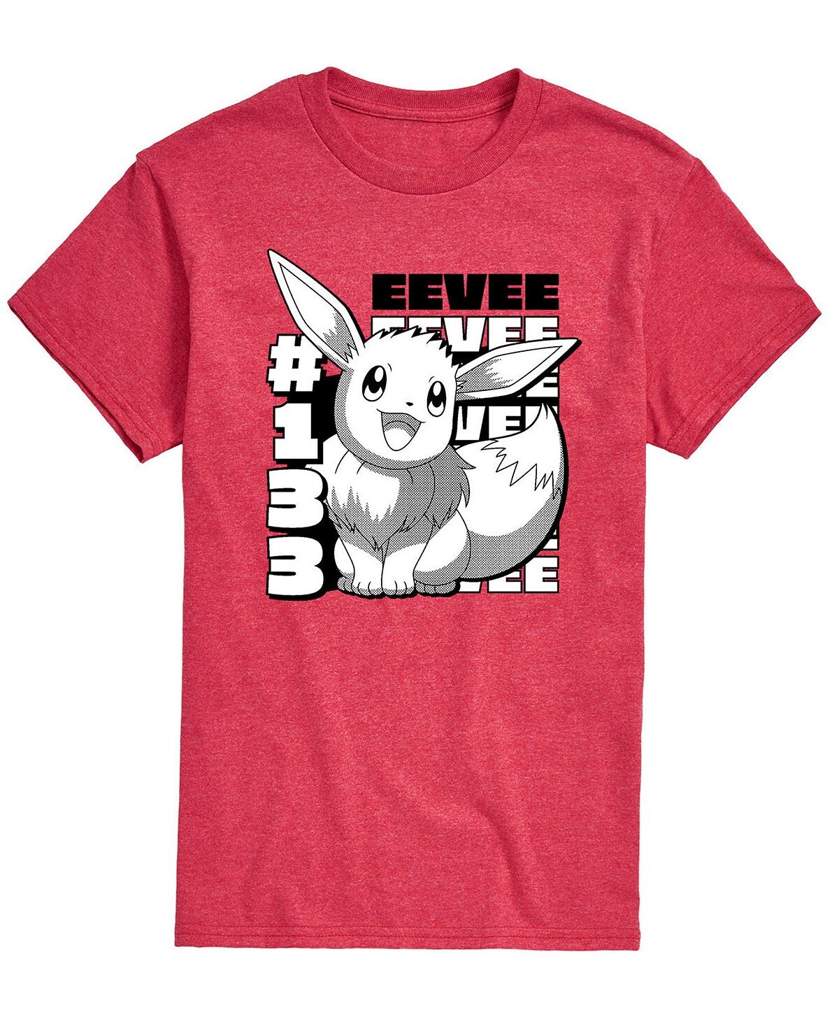 

Мужская футболка с рисунком pokemon eevee AIRWAVES, красный