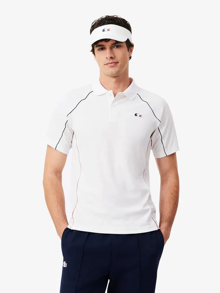 Футболка поло теннисная Tricolor LACOSTE, White