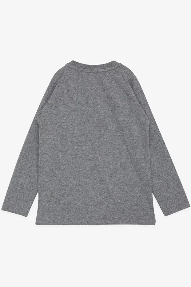 Детская футболка для мальчиков с принтом Ghost Car Print Breeze, Dark Gray Melange — фото 2