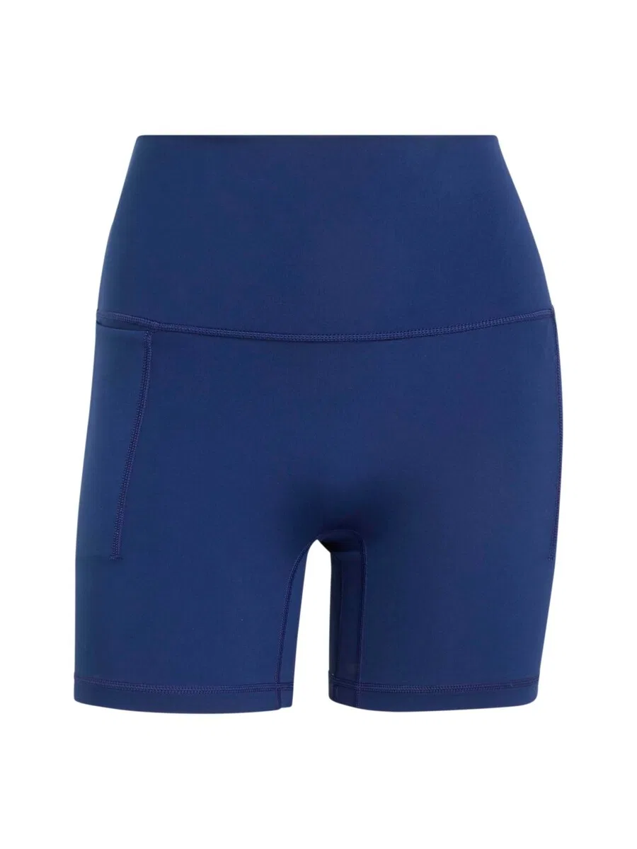 Спортивные узкие брюки ADIDAS PERFORMANCE '3-Stripes Studio All Me Booty Short' темно-синего цвета