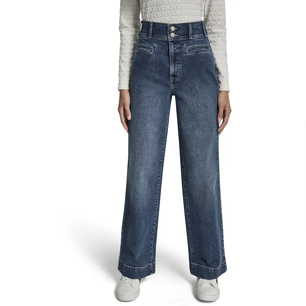 

Джинсы DKNY Double But high waist jeans, синий