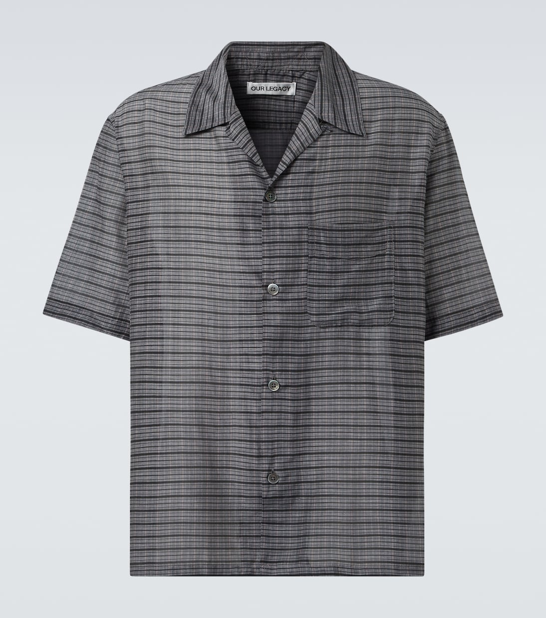 

Heusen клетчатая рубашка боулинг из хлопка и шелка Our Legacy, Picnic Check Cotton Silk