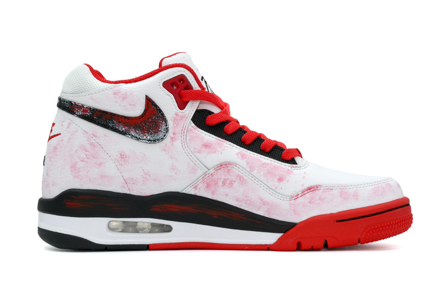Nike Кроссовки баскетбольные Mid top Flight Legacy Flowers Bloom On The Shore Abrasion Resistant Vintage мужские красные белые — фото 3