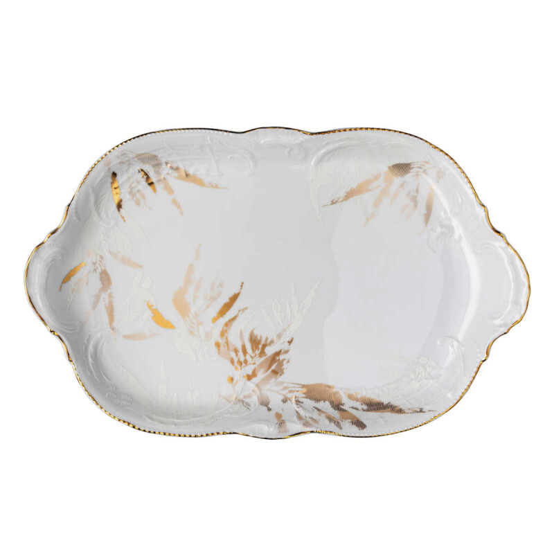 

Тарелка Heritage Midas 39x24,5 см Rosenthal, белое золото, Серый, Тарелка Heritage Midas 39x24,5 см Rosenthal, белое золото