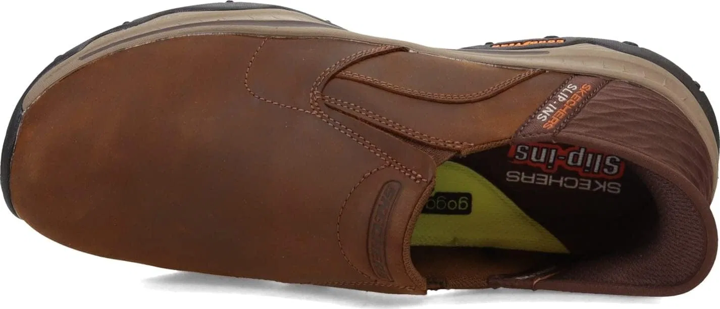 Мужские кожаные слипоны Skechers Craster Lanigan Twin Gore с закругленным носком, артикул 204847, Brown — фото 4