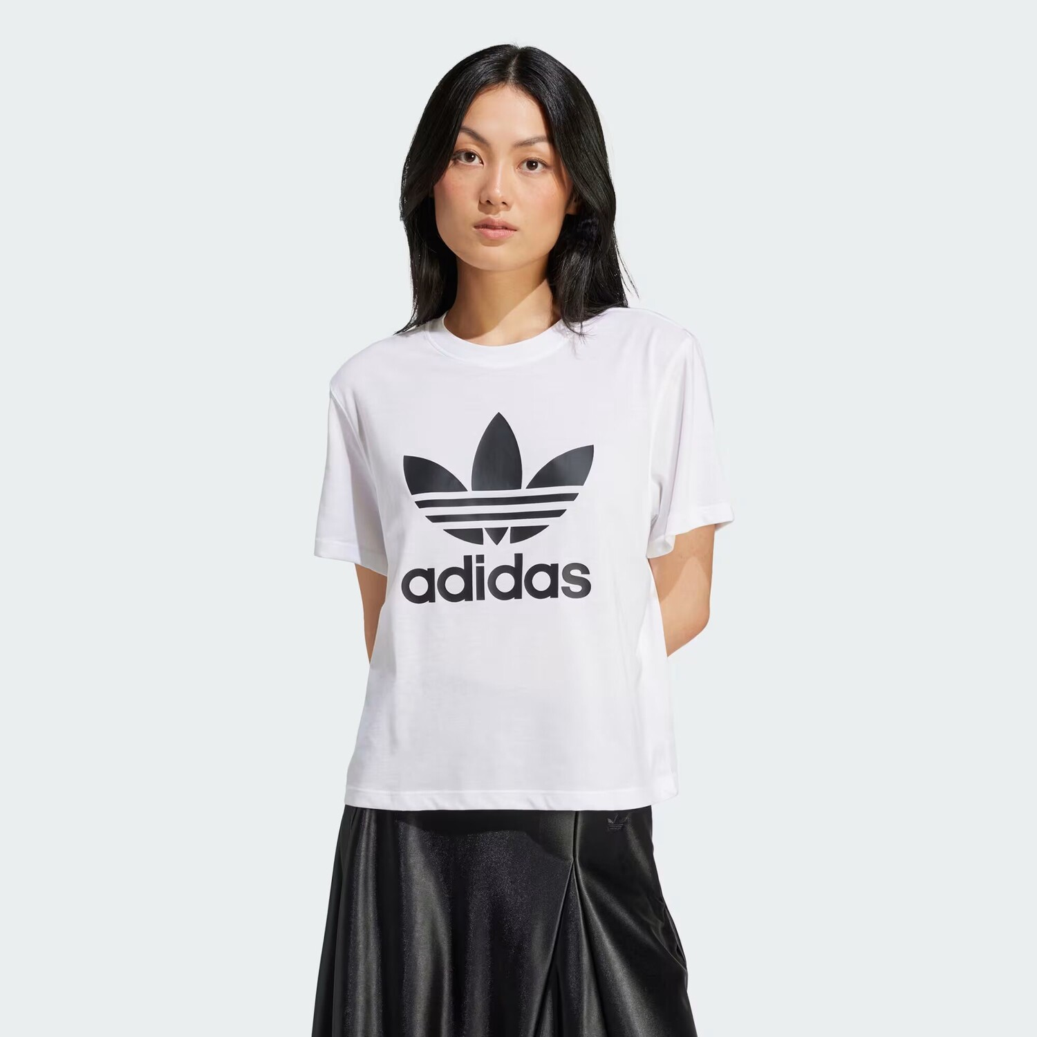 

Свободная футболка Adicolor с трилистником Adidas, цвет White