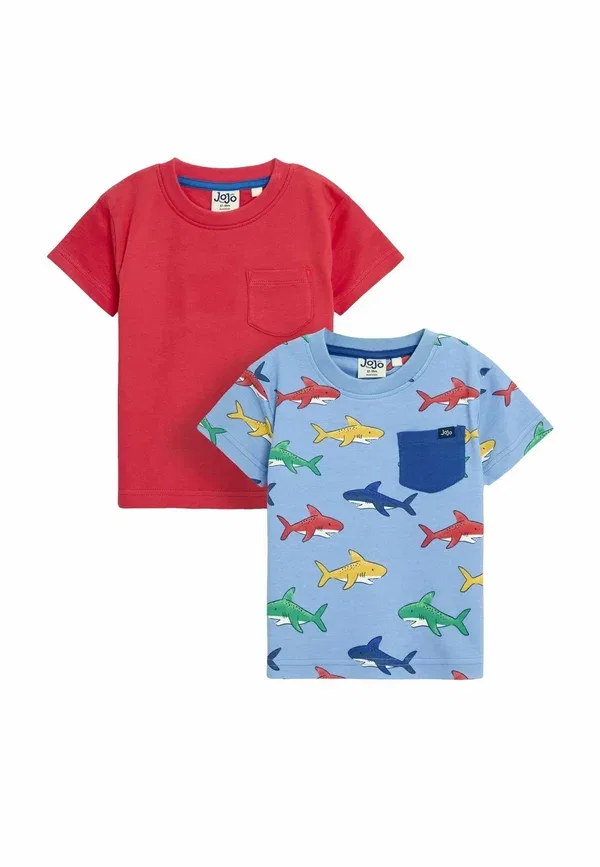 Футболка с принтом Jojo Maman Bébé, 2 шт, Regular fit, синяя акула