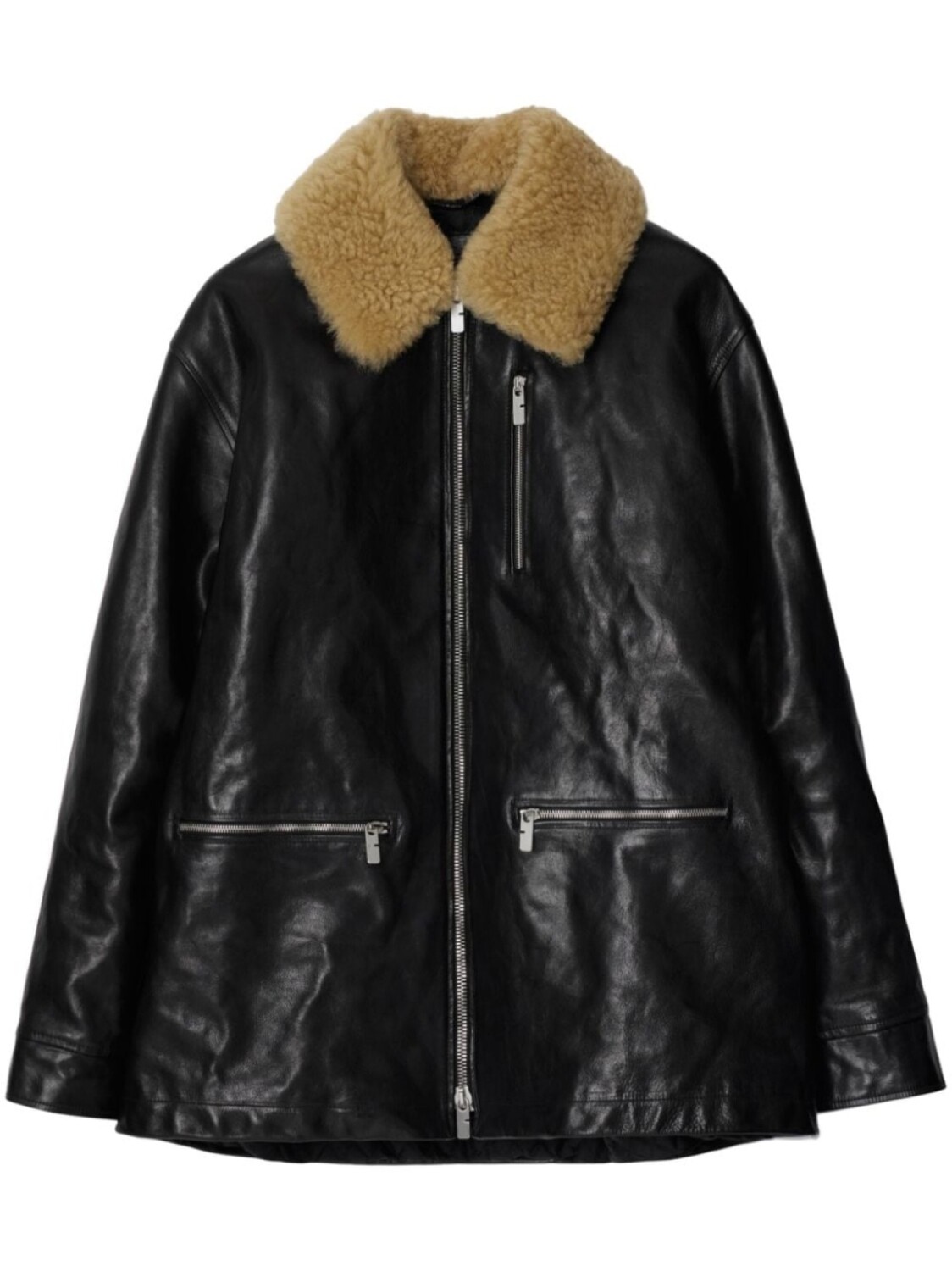 

Burberry пальто с меховым воротником, черный