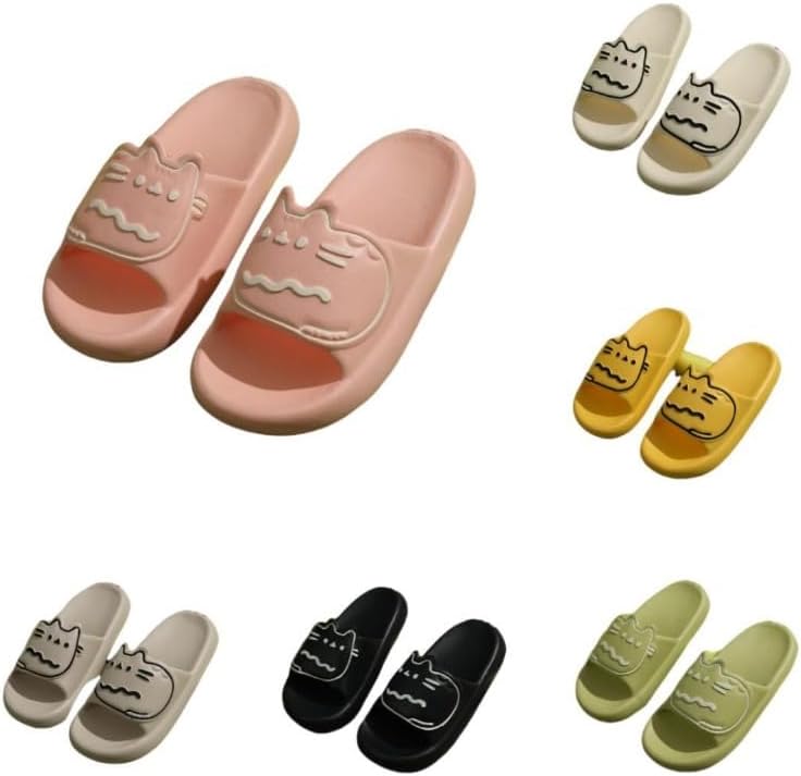 

Милые тапочки ALBIVA с котиком для женщин, легкие, антискользящие, на каблуке, для дома, улицы и ванной, кавайные подарки для женщин и мужчин, розовый