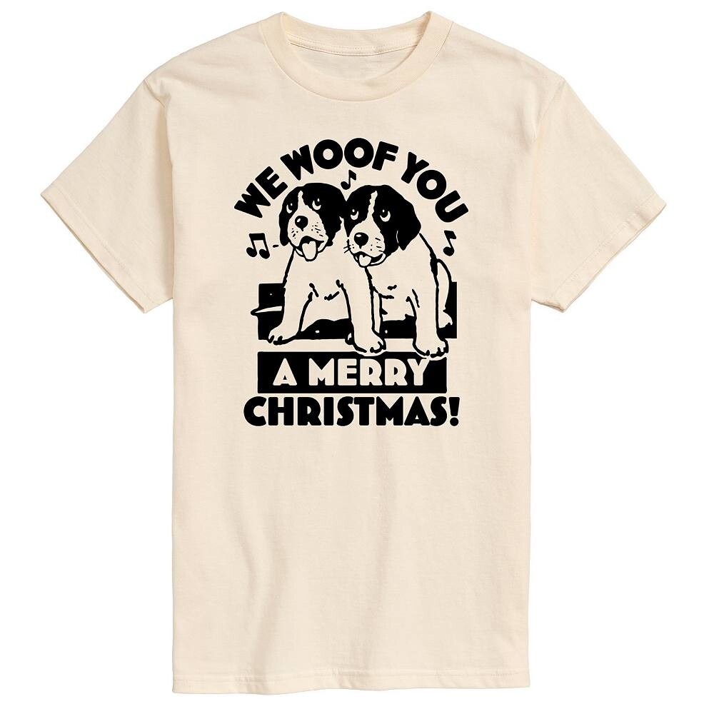 

Мужская футболка с рисунком We Woof You Merry Christmas Licensed Character, бежевый