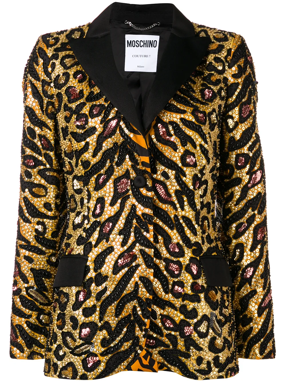 

Поплиновый блейзер Tiger Moschino, золотой