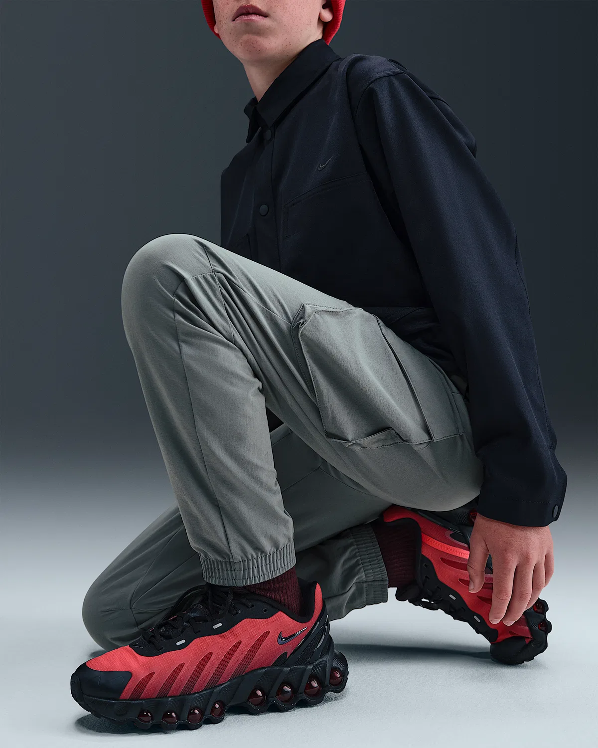 Детские карго-штаны Nike Sportswear City Utility, Smoke Grey/Black — фото 3