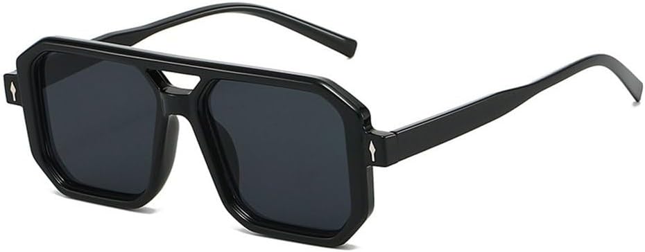 

Популярные модные солнцезащитные очки с двойной перемычкой, квадратной формы, для женщин, винтажные, с заклепками, для мужчин, ярких цветов, солнцезащитные очки UV400 SKFGNX, Black Grey