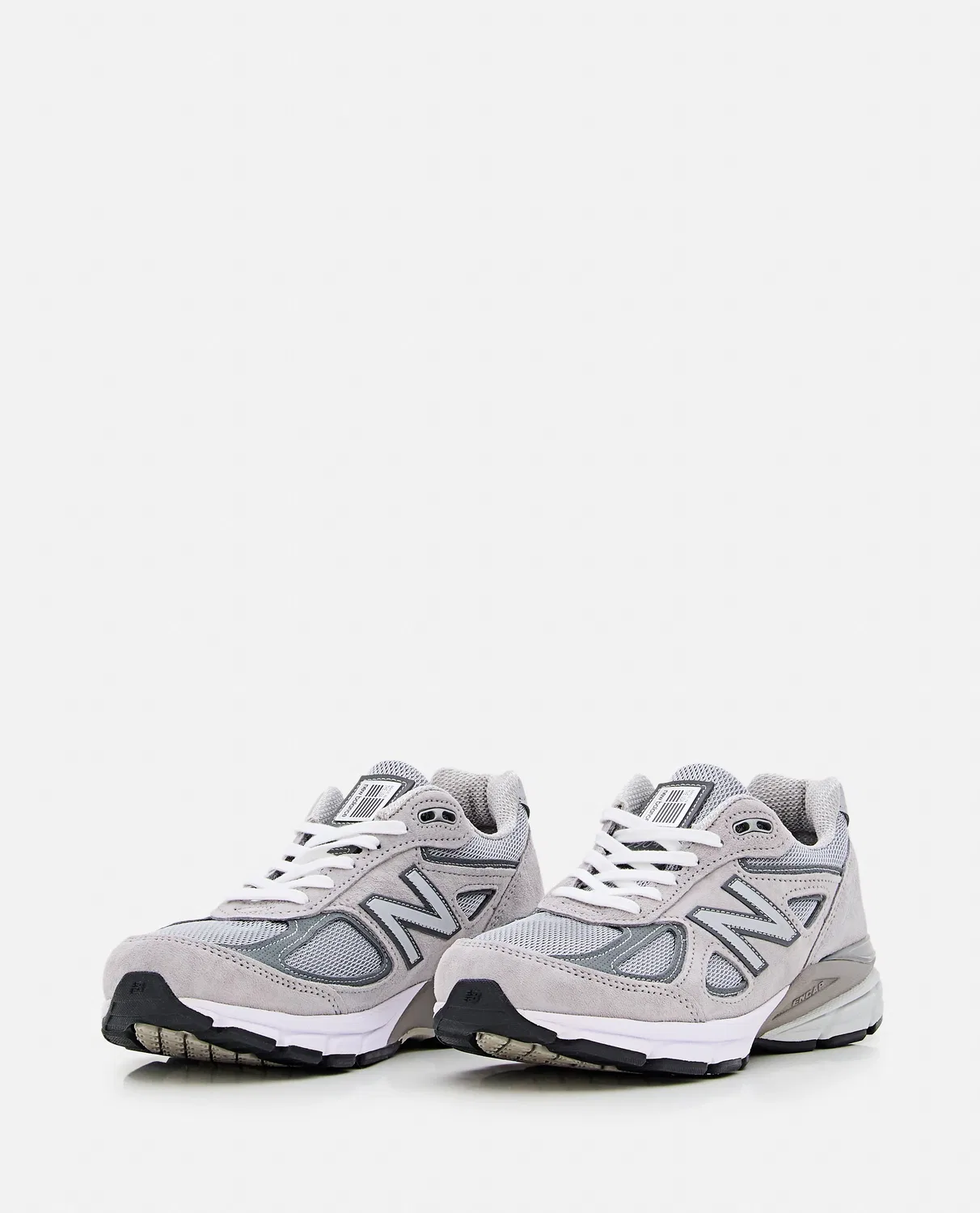 New Balance 990 Серые кожаные и сетчатые кроссовки — фото 2