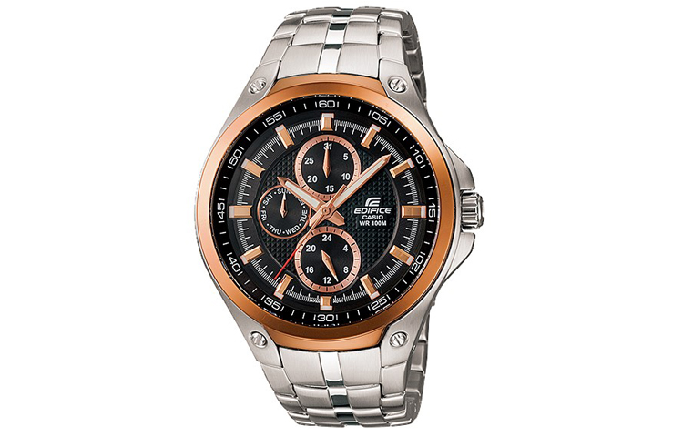 

CASIO Часы Men EDIFICE Black Watch EF-326D-1A, Rose Gold Watch Dial