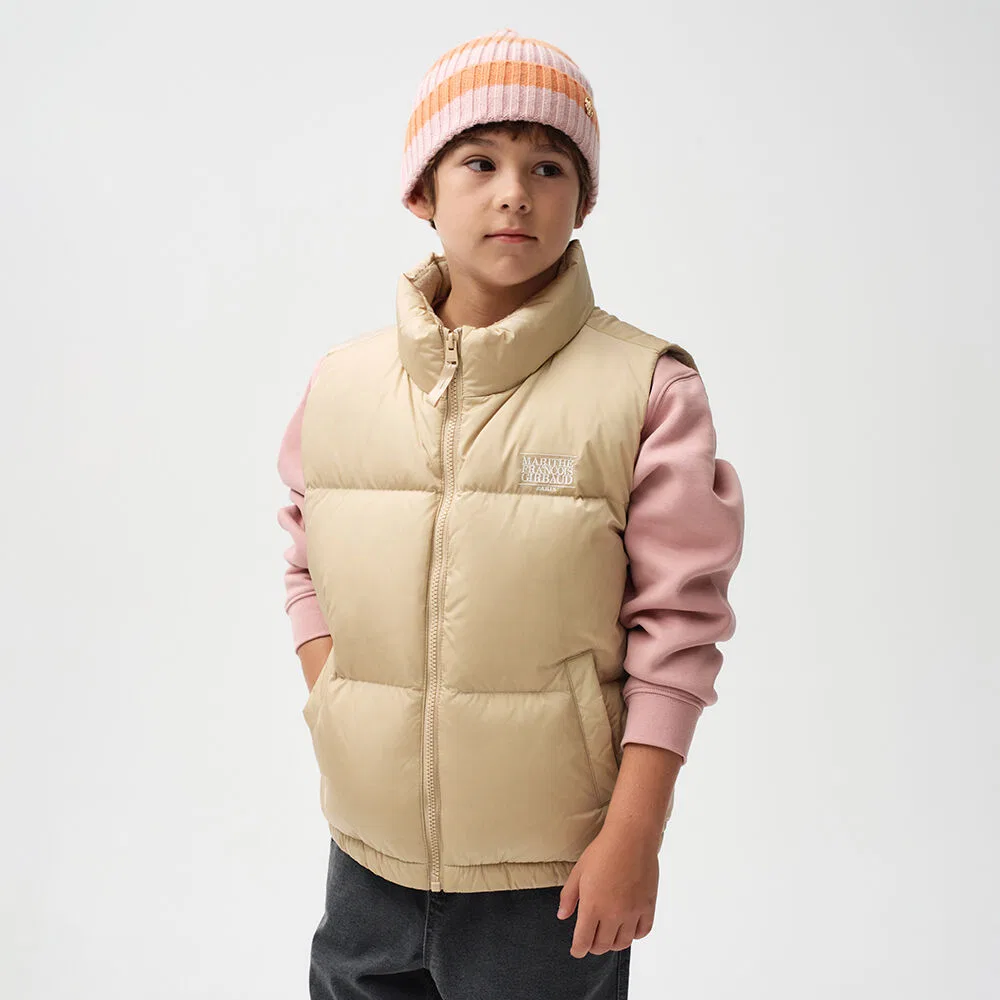 Детский бежевый жилет Marithé Kids Enfant Basic с утиным пухом